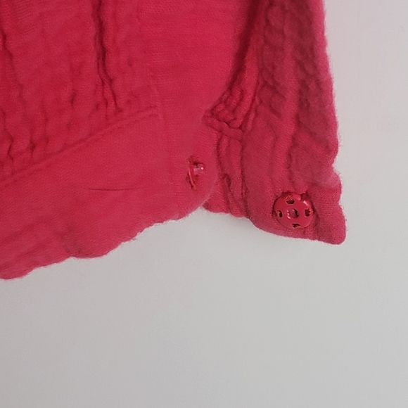 Anthropologie Weekdays Coral Cotton Jogger Style Pants with Button Hem, EUC, szM - Picture 6 of 10